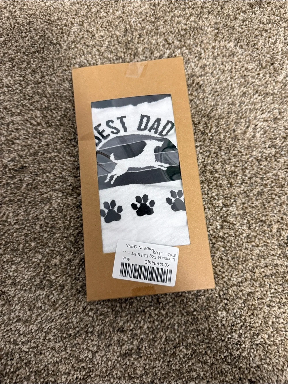 BEST DAD Dog Paw Socks – Black & White